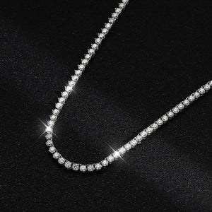 Colar banhado em Prata com Diamante Moissanite